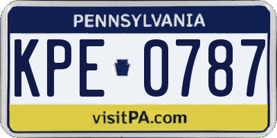 PA license plate KPE0787
