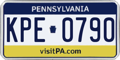 PA license plate KPE0790