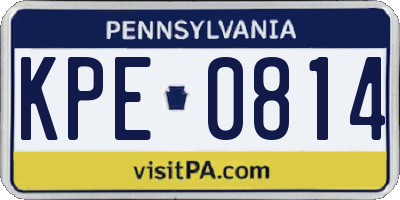 PA license plate KPE0814