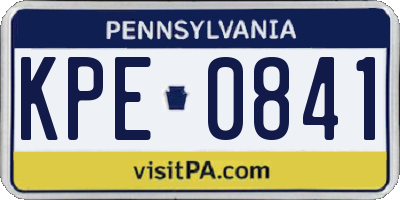 PA license plate KPE0841