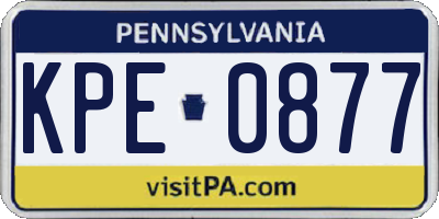 PA license plate KPE0877