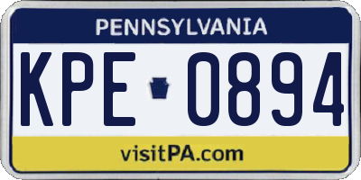 PA license plate KPE0894