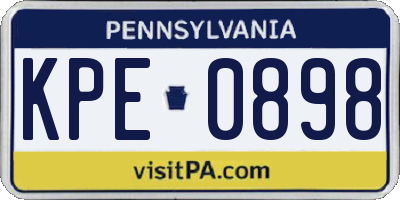 PA license plate KPE0898