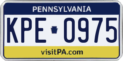 PA license plate KPE0975
