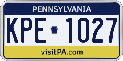 PA license plate KPE1027