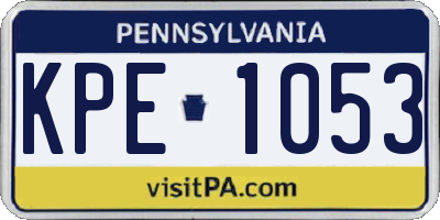 PA license plate KPE1053