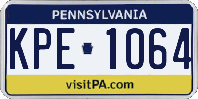 PA license plate KPE1064