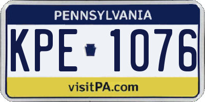 PA license plate KPE1076