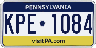 PA license plate KPE1084