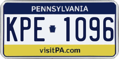PA license plate KPE1096