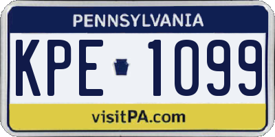 PA license plate KPE1099