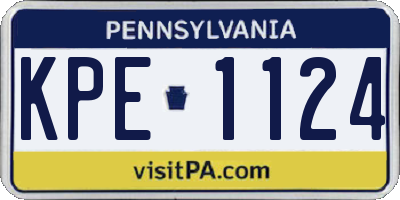 PA license plate KPE1124
