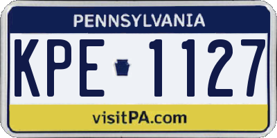 PA license plate KPE1127