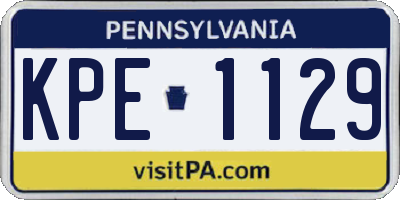 PA license plate KPE1129