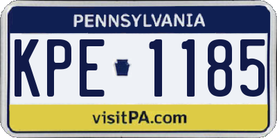 PA license plate KPE1185
