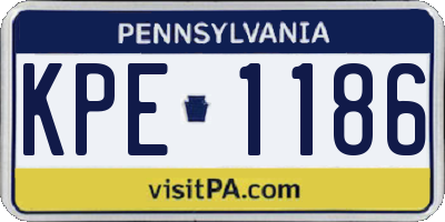 PA license plate KPE1186