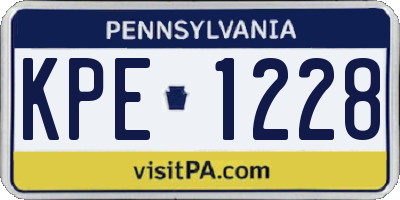 PA license plate KPE1228
