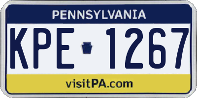 PA license plate KPE1267