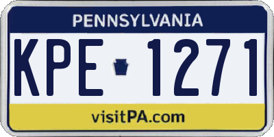 PA license plate KPE1271