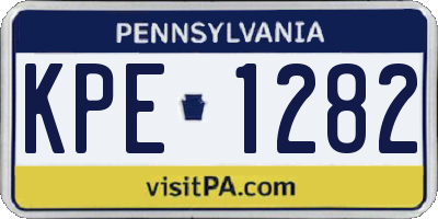 PA license plate KPE1282