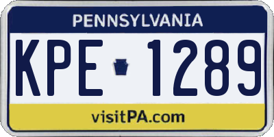 PA license plate KPE1289