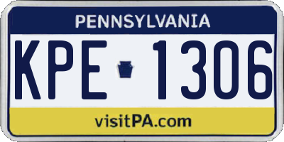 PA license plate KPE1306