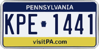 PA license plate KPE1441