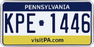 PA license plate KPE1446
