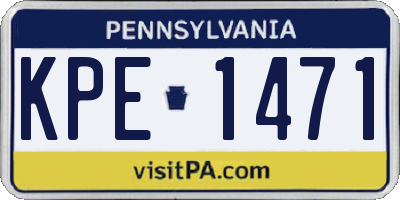 PA license plate KPE1471