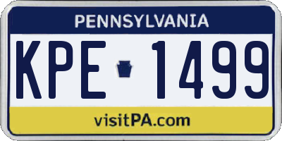 PA license plate KPE1499