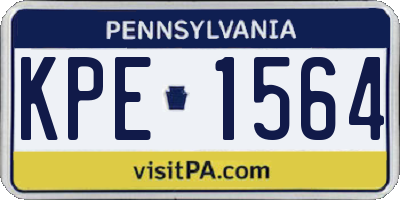 PA license plate KPE1564