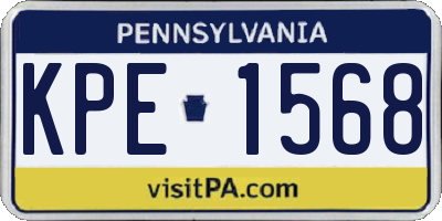 PA license plate KPE1568