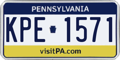PA license plate KPE1571