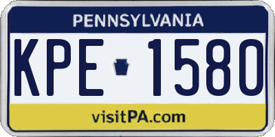 PA license plate KPE1580
