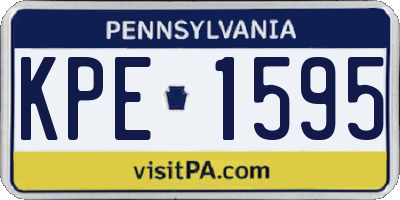 PA license plate KPE1595