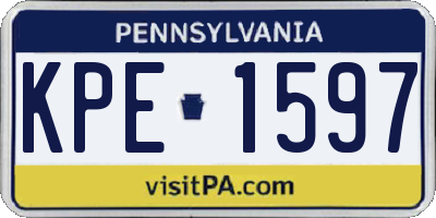 PA license plate KPE1597