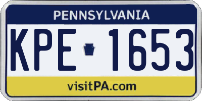 PA license plate KPE1653