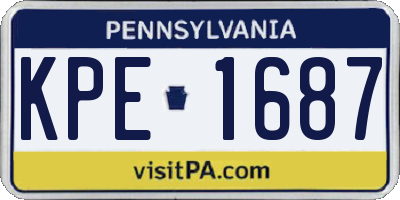 PA license plate KPE1687