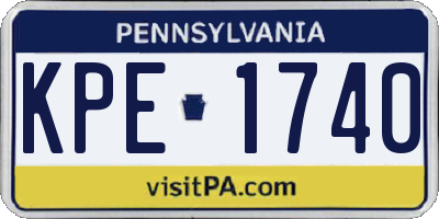 PA license plate KPE1740