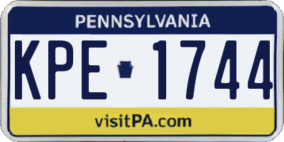 PA license plate KPE1744