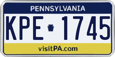 PA license plate KPE1745