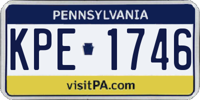 PA license plate KPE1746