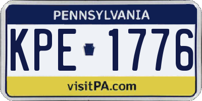 PA license plate KPE1776