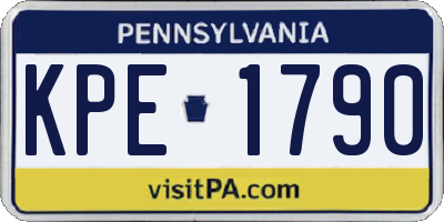 PA license plate KPE1790
