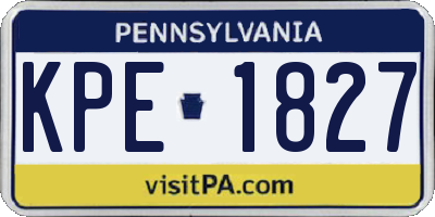 PA license plate KPE1827