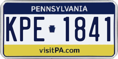 PA license plate KPE1841