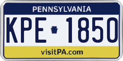 PA license plate KPE1850
