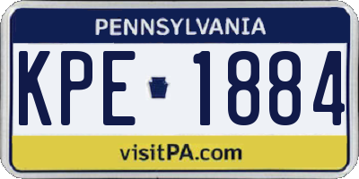 PA license plate KPE1884