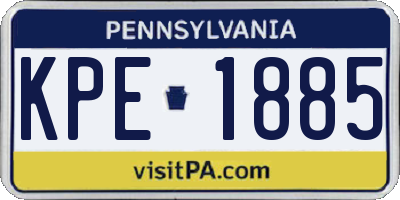 PA license plate KPE1885
