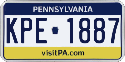 PA license plate KPE1887